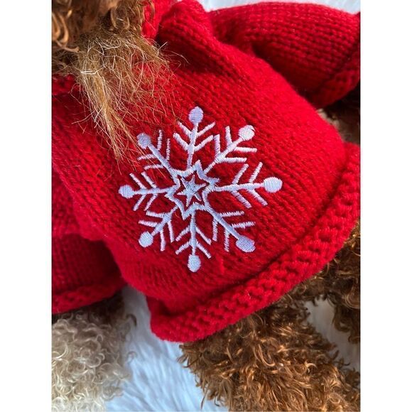 NWT Animal Adventure Soft Plush Moose In Christmas Snowflake Sweater - Picture 7 of 13